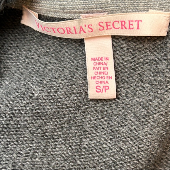 Victoria's Secret Open Front Cardigan Women's S/P Long Sleeve Charcoal Gr… - Picture 4 of 7
